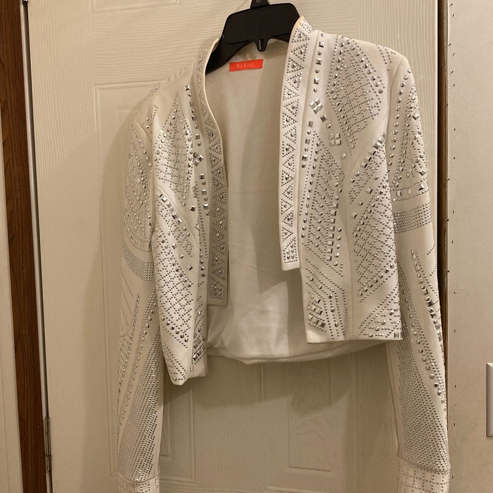 Banjul White Embellished Jacket
